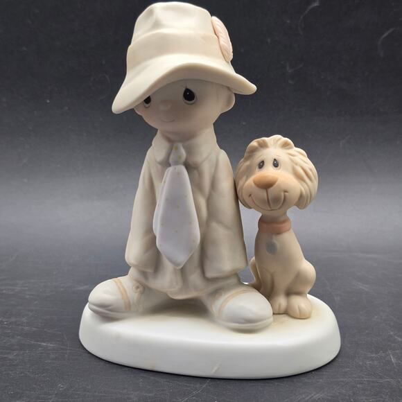 1980 To A Special Dad Precious Moments Jonathan and David Boy Dog Figurine - Picture 8 of 8